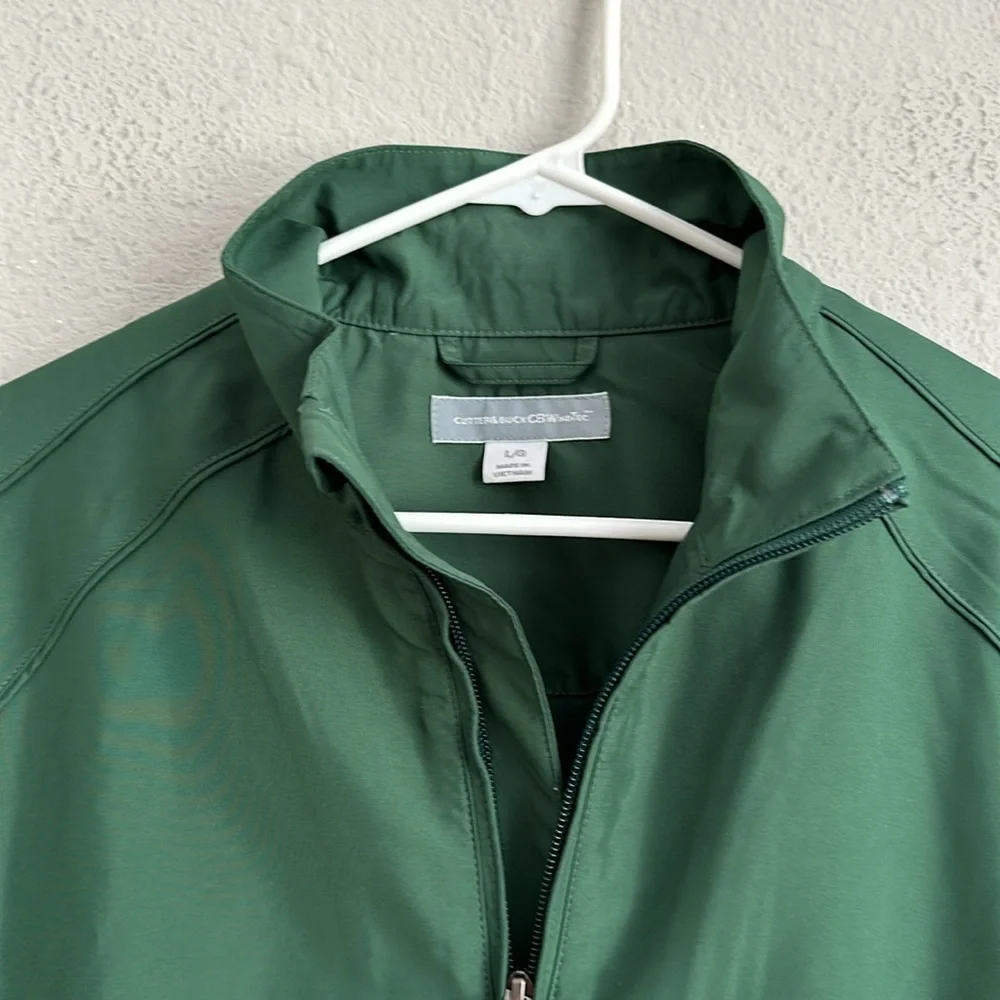 Cutter & Buck WindTec Full Zip Jacket Coat Windbreaker Womens Size L Green